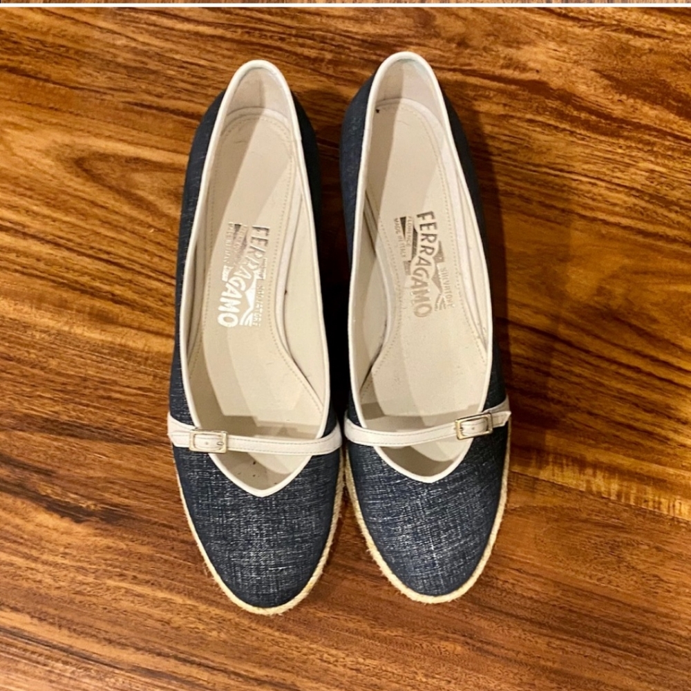 Salvatore Feragmo women's Audrey denim wedge